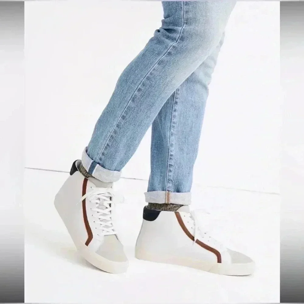 Madewell Sidewalk High-Top Sneakers in Colorblock unisex women’s 8 mens 6.5